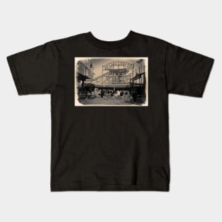 People at Coney Island by the Wonder Wheel Kids T-Shirt